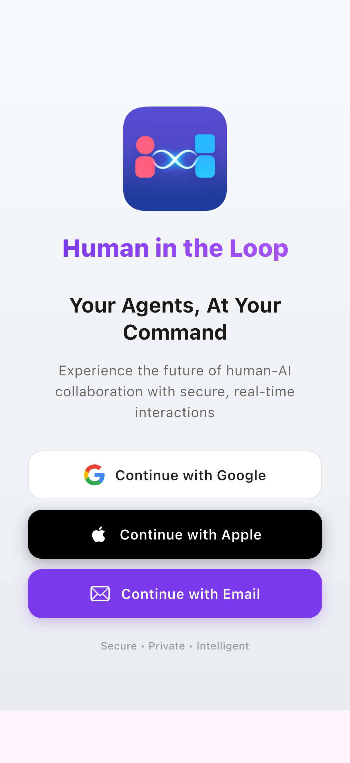 HITL Login Screen